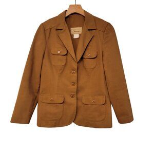VINTAGE Bronson California Jacket Womens 9/10‎ Brown Blazer Western Pockets 80s